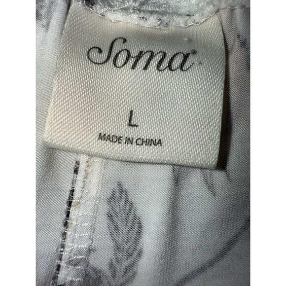 Soma Women’s Pajama Pants L Floral Birdcage Print Lace Trim Lounge Sleepwear - Picture 8 of 11